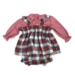 Completo Con Salopette E Camicia Scozzese Neonata DEL SUR 2070 - DEL SUR - LuxuryKids