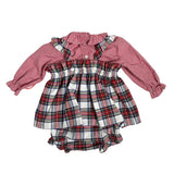 Completo Con Salopette E Camicia Scozzese Neonata DEL SUR 2070 - DEL SUR - LuxuryKids