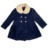 Cappotto In Panno Con Collo In Ecopelliccia Bambina DEL SUR 4991 - DEL SUR - LuxuryKids