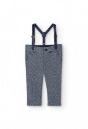Pantalone In Punto Milano Con Bretelle Neonato BOBOLI 715160 - BOBOLI - LuxuryKids