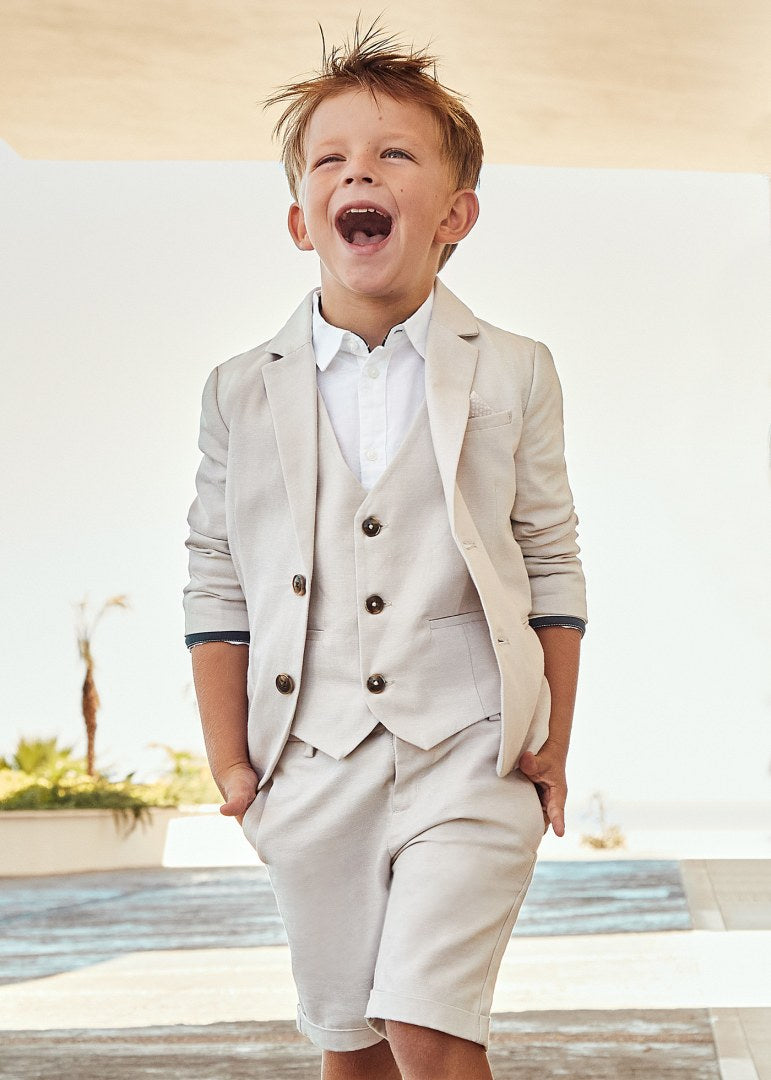 Bermuda Con Risvolto In Misto Lino Bambino MAYORAL 3220 - MAYORAL - Luxury Kids