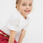 Blusa Manica Corta In Popeline Bambina MAYORAL 3138 - MAYORAL - Luxury Kids