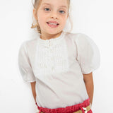 Blusa Manica Corta In Popeline Bambina MAYORAL 3138 - MAYORAL - Luxury Kids