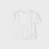 Blusa Manica Corta In Popeline Bambina MAYORAL 3138 - MAYORAL - Luxury Kids
