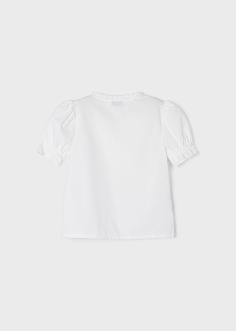 Blusa Manica Corta In Popeline Bambina MAYORAL 3138 - MAYORAL - Luxury Kids