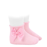 Calzini In Filo Di Cotone Corti Con Fiocco In Raso Neonata CONDOR 525 - Condor - Luxury Kids