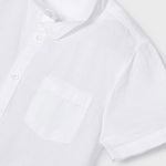 Camicia Mezza Manica Con Colletto Coreano In Misto Lino Bambino MAYORAL 3161 - MAYORAL - Luxury Kids