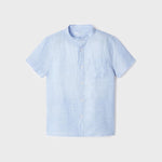 Camicia Mezza Manica Con Colletto Coreano In Misto Lino Bambino MAYORAL 3161 - MAYORAL - Luxury Kids