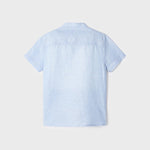 Camicia Mezza Manica Con Colletto Coreano In Misto Lino Bambino MAYORAL 3161 - MAYORAL - Luxury Kids