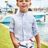 Camicia manica Lunga Con Colletto Coreano In Cotone Bambino MAYORAL 3168 - MAYORAL - Luxury Kids