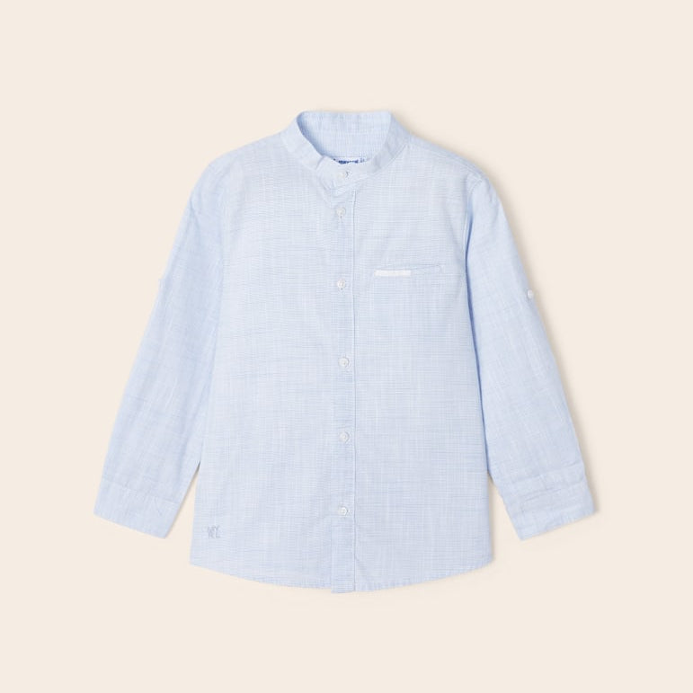 Camicia manica Lunga Con Colletto Coreano In Cotone Bambino MAYORAL 3168 - MAYORAL - Luxury Kids