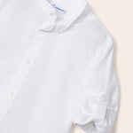 Camicia Manica Lunga Colletto Coreano In Misto Lino Bambino MAYORAL 3167 - MAYORAL - Luxury Kids