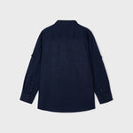 Camicia Manica Lunga Colletto Coreano In Misto Lino Bambino MAYORAL 3167 - MAYORAL - Luxury Kids