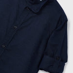 Camicia Manica Lunga Colletto Coreano In Misto Lino Bambino MAYORAL 3167 - MAYORAL - Luxury Kids