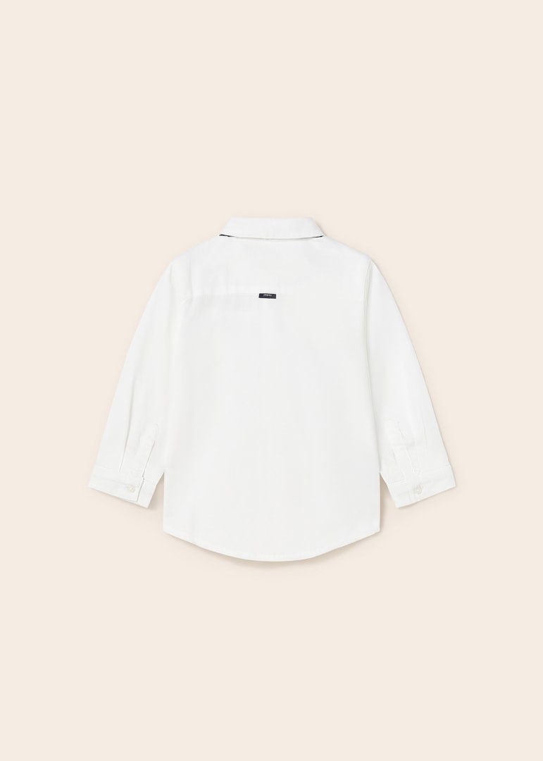 Camicia Manica Lunga Con Papillon In Cotone Neonato MAYORAL 1115 - MAYORAL - Luxury Kids