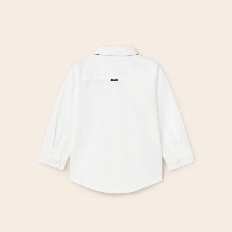 Camicia Manica Lunga Con Papillon In Cotone Neonato MAYORAL 1115 - MAYORAL - Luxury Kids