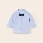 Camicia Manica Lunga In Cotone Con Papillon Neonato MAYORAL 1190 - MAYORAL - Luxury Kids