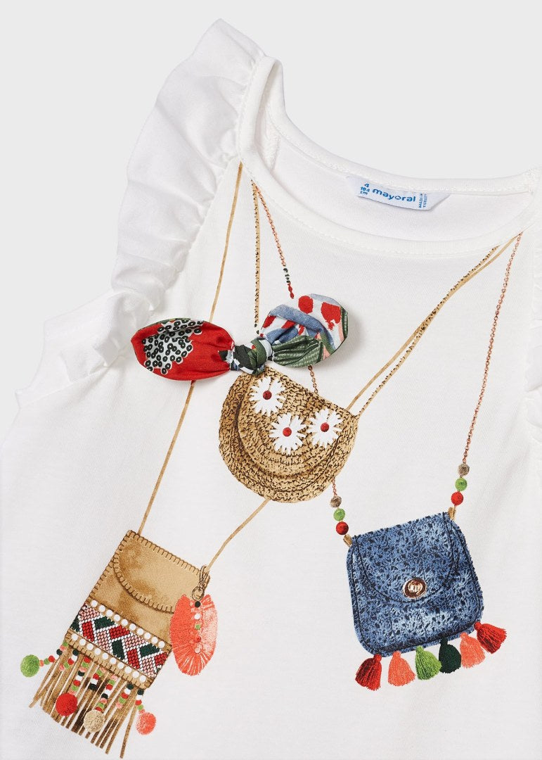 Canottiera Con Volant In Cotone Sostenibile Bambina MAYORAL 3075 - MAYORAL - Luxury Kids