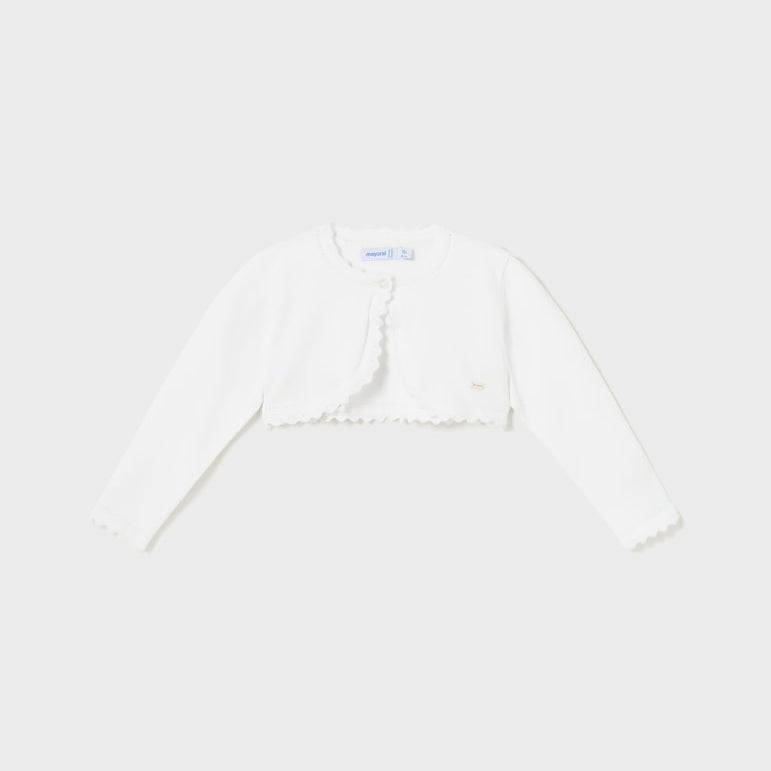 Cardigan Modello Bolerino Tricot In Cotone Sostenibile Neonata MAYORAL 306 - MAYORAL - Luxury Kids