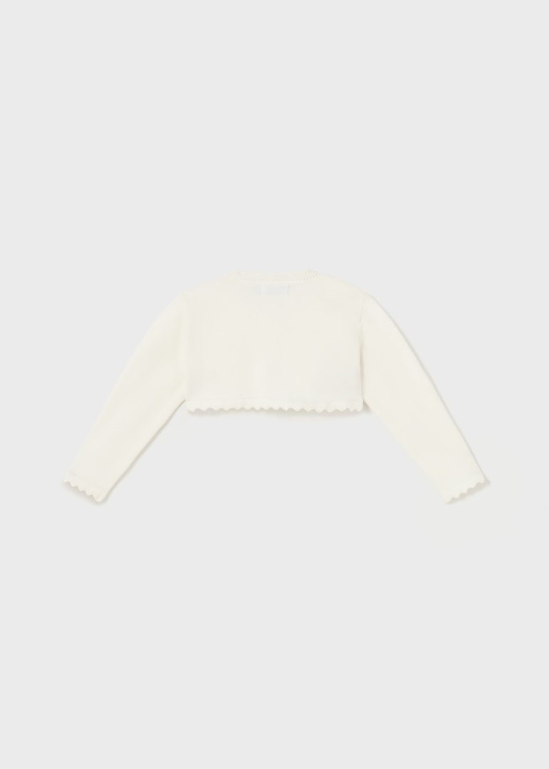 Cardigan Modello Bolerino Tricot In Cotone Sostenibile Neonata MAYORAL 306 - MAYORAL - Luxury Kids