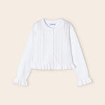 Cardigan Tricot Traforato In Cotone Sostenibile Bambina MAYORAL 3345 - MAYORAL - Luxury Kids
