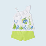 Completo Con Shorts In Cotone Sostenibile Bambina MAYORAL 3218 - MAYORAL - Luxury Kids