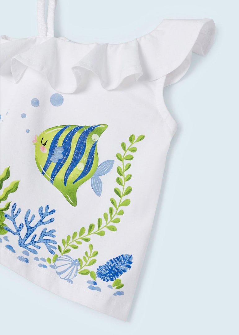 Completo Con Shorts In Cotone Sostenibile Bambina MAYORAL 3218 - MAYORAL - Luxury Kids