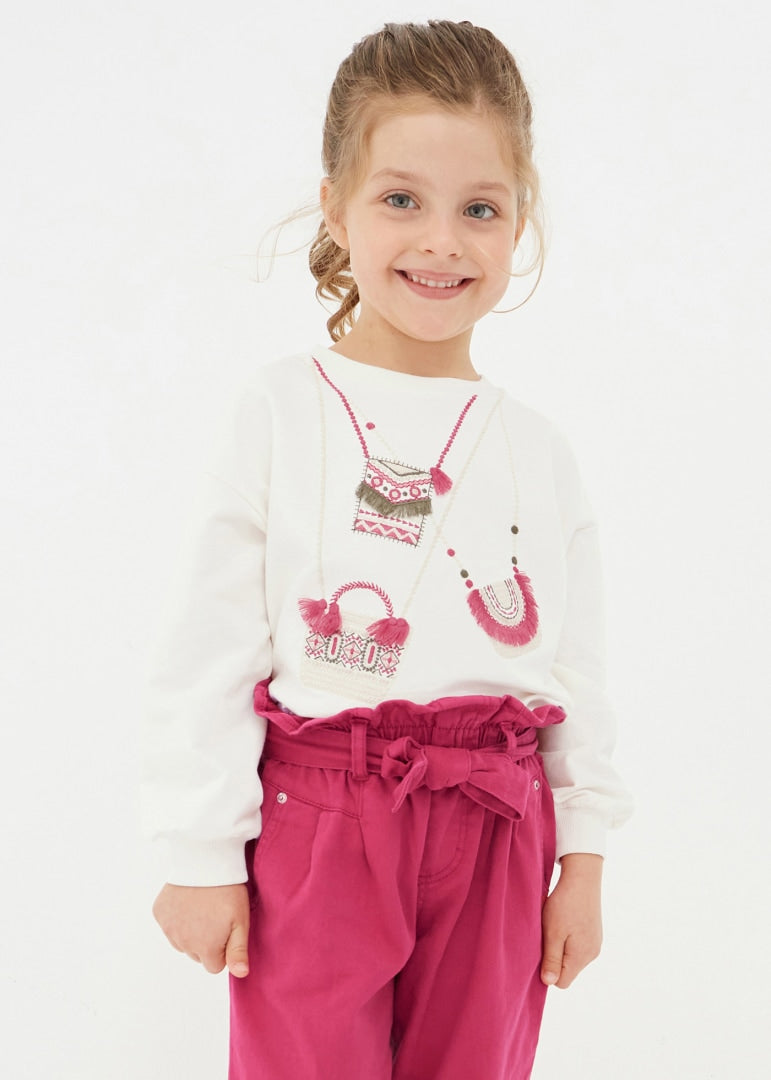 Felpa Con Applicazioni In Cotone Sostenibile Bambina MAYORAL 3435 - MAYORAL - Luxury Kids