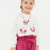 Felpa Con Applicazioni In Cotone Sostenibile Bambina MAYORAL 3435 - MAYORAL - Luxury Kids