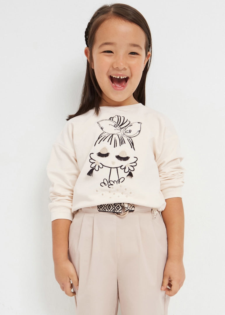 Felpa Con Applicazione In Cotone Sostenibile Bambina MAYORAL 3435 - MAYORAL - Luxury Kids