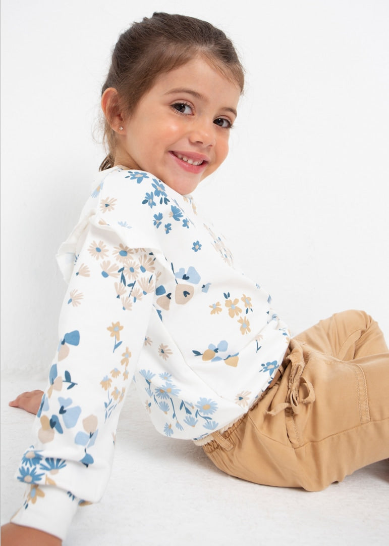Felpa Stampata Con Volant Bambina MAYORAL 3436 - MAYORAL - Luxury Kids
