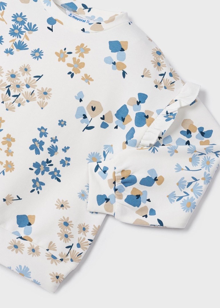 Felpa Stampata Con Volant Bambina MAYORAL 3436 - MAYORAL - Luxury Kids