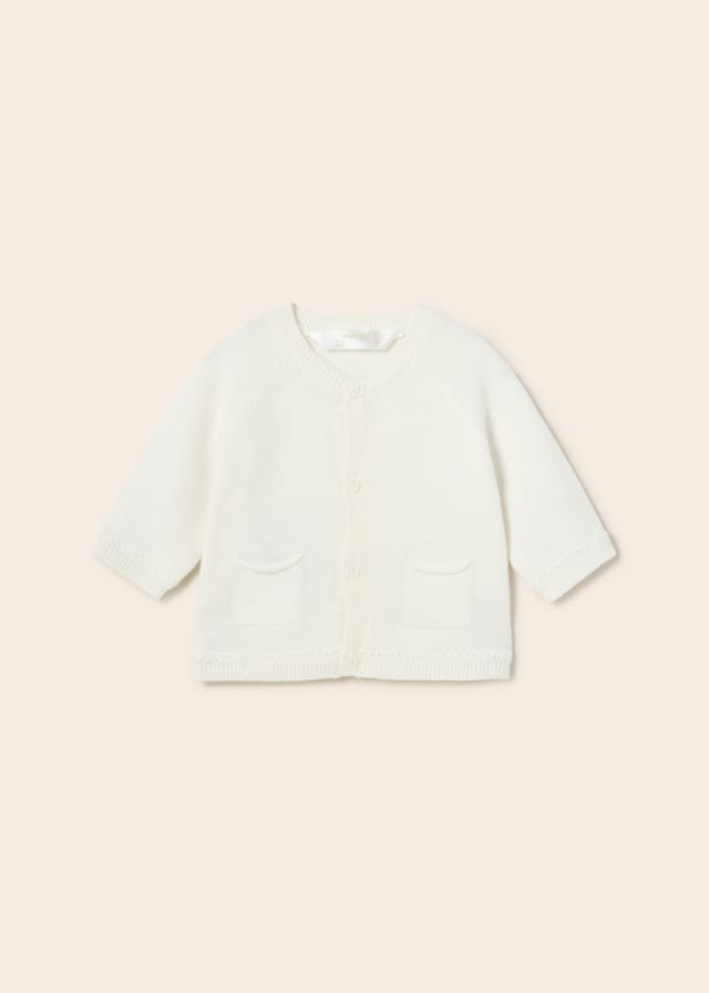 Cardigan Tricot In Filo Di Cotone Sostenibile Neonato MAYORAL 1360 - MAYORAL - Luxury Kids