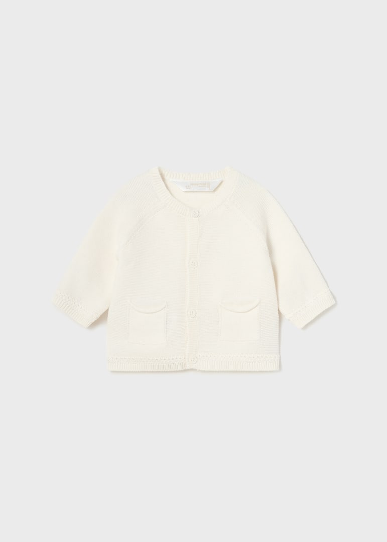 Cardigan Tricot In Filo Di Cotone Sostenibile Neonato MAYORAL 1360 - MAYORAL - Luxury Kids