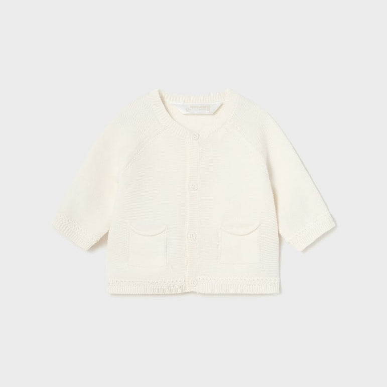 Cardigan Tricot In Filo Di Cotone Sostenibile Neonato MAYORAL 1360 - MAYORAL - Luxury Kids
