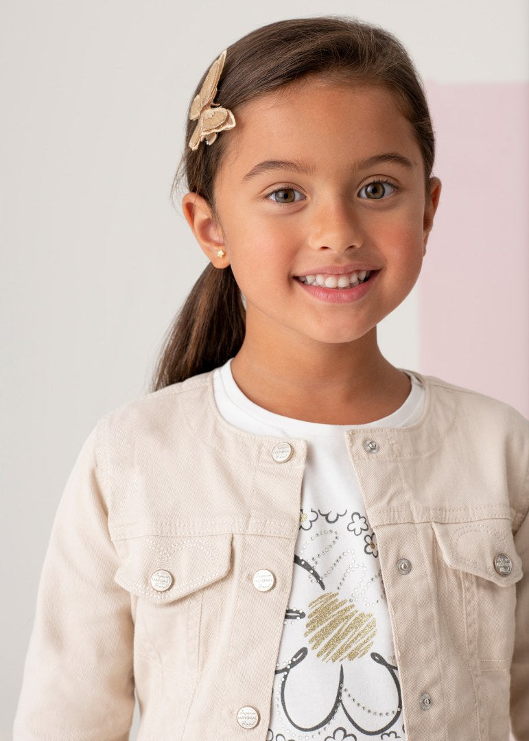 Giubbino In Denim In Cotone Sostenibile Bambina MAYORAL 3439 - MAYORAL - Luxury Kids