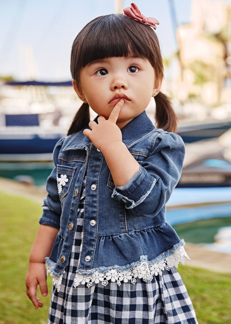 Giubbino In Denim Con Volant Neonata MAYORAL 1408 - MAYORAL - Luxury Kids