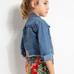 Giubbino In Denim Con Volant Bambina MAYORAL 3440 - MAYORAL - Luxury Kids