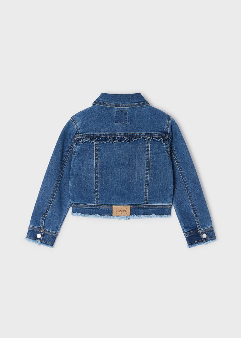 Giubbino In Denim Con Volant Bambina MAYORAL 3440 - MAYORAL - Luxury Kids