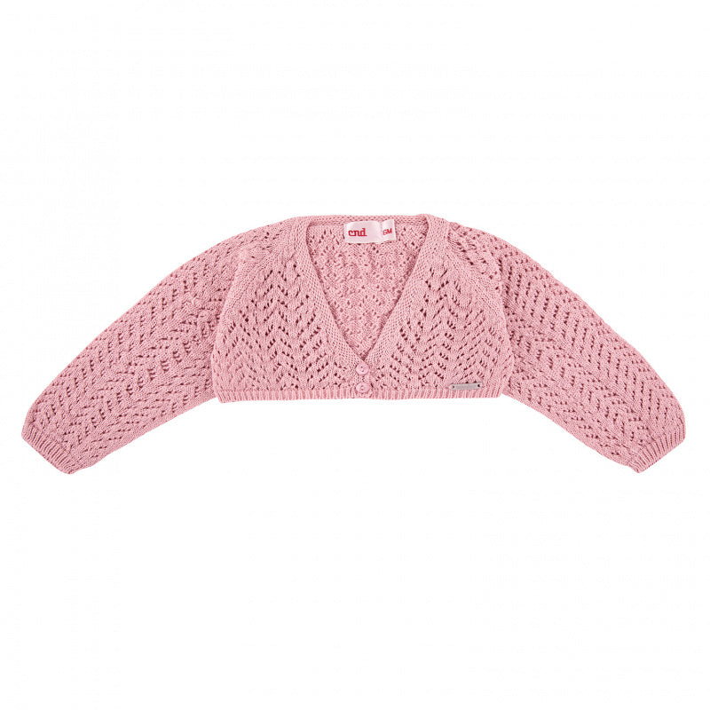 Cardigan Corto Traforato In Filo Di Cotone Neonata CONDOR 55305