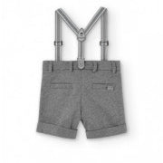 Bermuda In Punto Milano Con Bretelle Neonato BOBOLI 715070 - BOBOLI - LuxuryKids