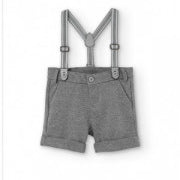 Bermuda In Punto Milano Con Bretelle Bambino BOBOLI 715070 - BOBOLI - LuxuryKids