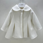 Cappotto Svasato In Panno Con Collo Tondo Neonata ISABEL C351N - ISABEL - LuxuryKids