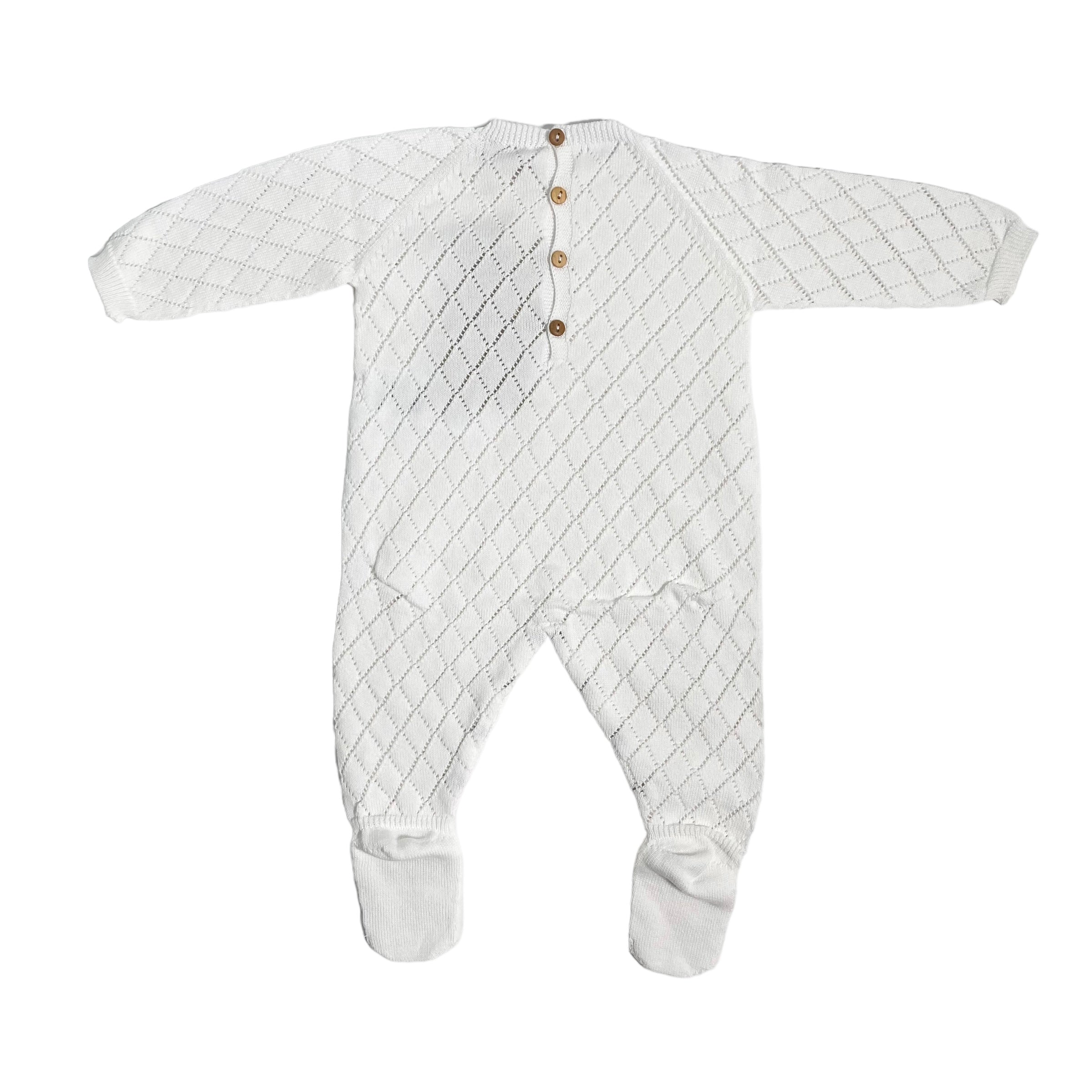Tutina Intera In Filo Di Cotone Traforata Neonato/a WEDOBLE V2307346A - WEDOBLE - Luxury Kids