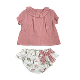 Completo Camicia con Culotte in Cotone Neonata YOEDU 1806 - YOEDU - Luxury Kids