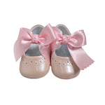 Scarpe Da Culla Modello Ballerina In Vernice Con Fiocco In Raso Neonata PANYNO A3203V - PANYNO - Luxury Kids