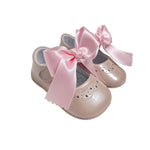 Scarpe Da Culla Modello Ballerina In Vernice Con Fiocco In Raso Neonata PANYNO A3203V - PANYNO - Luxury Kids