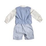 Completo Elegante 3 Pezzi In Misto Lino Neonato TETO E TATTA CT4860