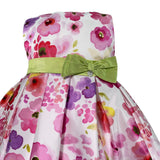 Abito Elegante Smanicato In Mikado Fantasia Floreale Neonata NINNAOH E23AB410 - NINNAOH - Luxury Kids