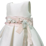 Abito Elegante Smanicato In Mikado Bianco Bambina MIMILU' 609 - MIMILU' - Luxury Kids